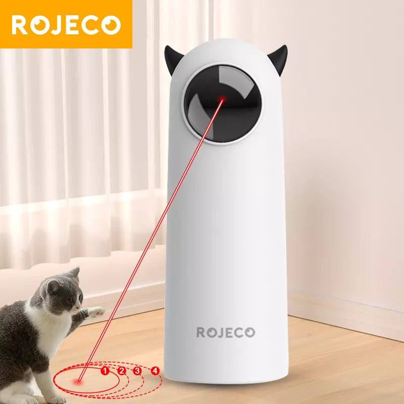 ROJECO Smart Laser Cat Toy: Interactive LED Teasing Fun for Pets  petlums.com   