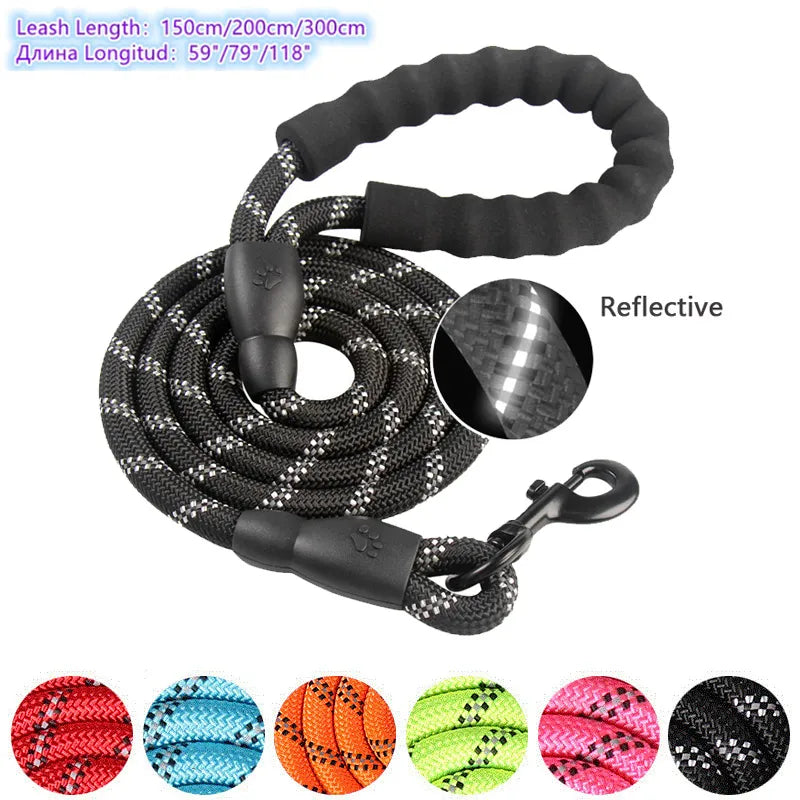 Strong Reflective Dog Leash for Small to Large Breeds: Durable, Adjustable, All Seasons  petlums.com   